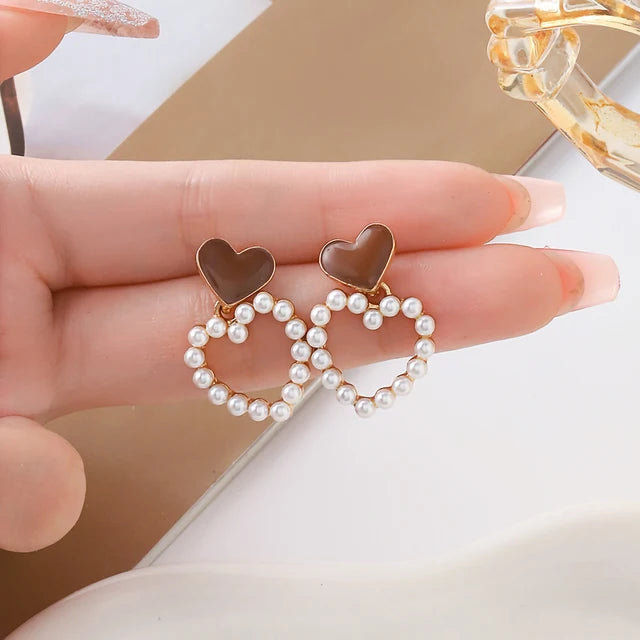 Retro Hong Kong style S925 silver earrings for women