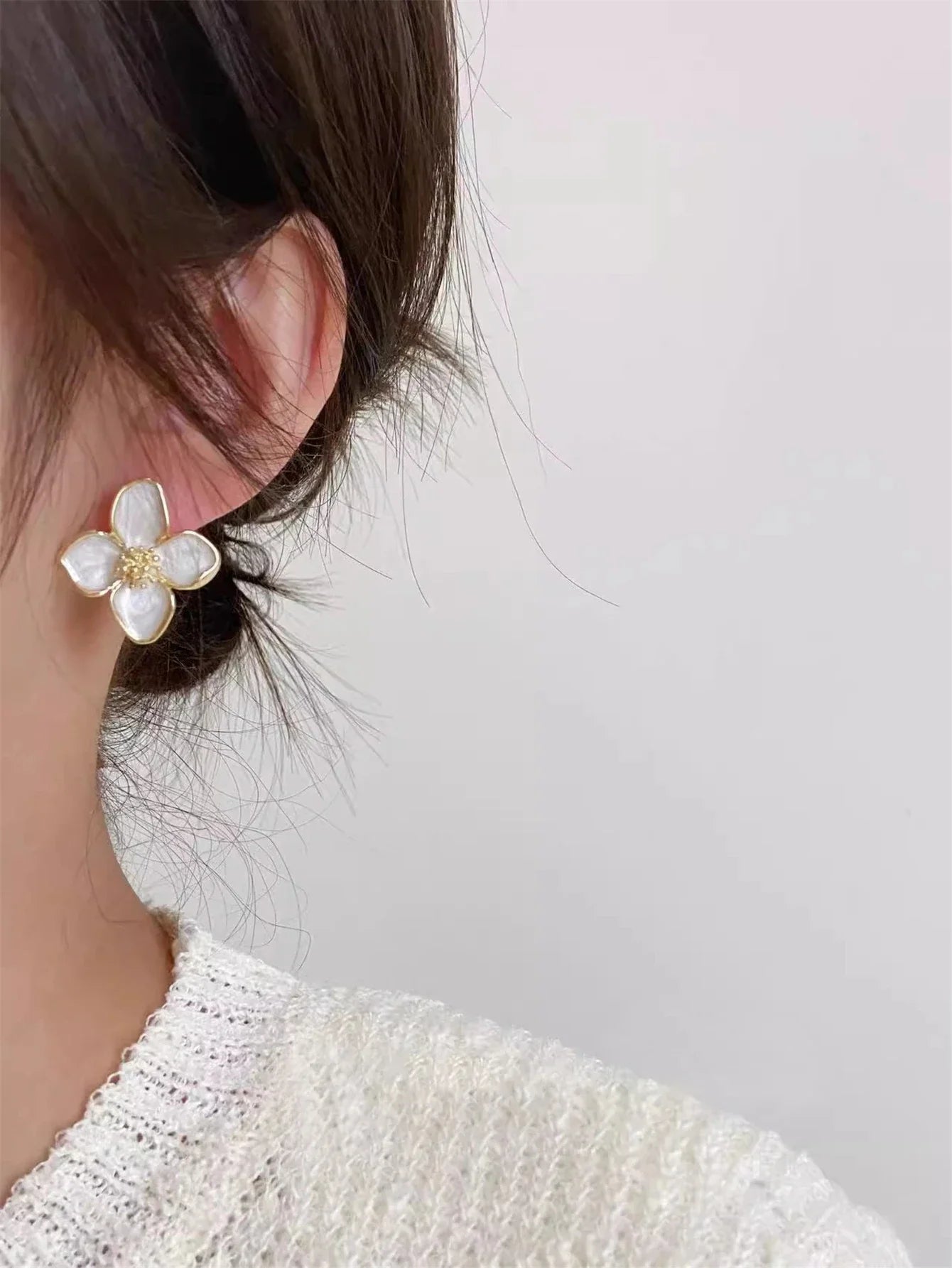 Hibiscus Flower Stud Earrings