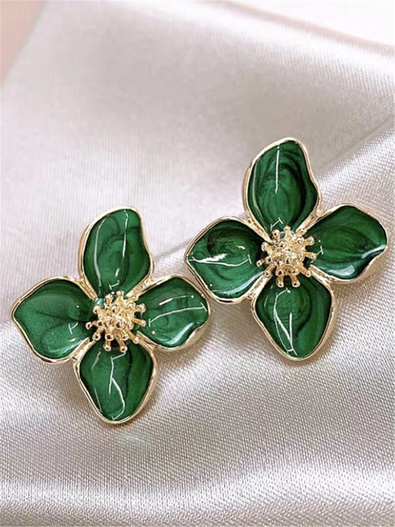 Hibiscus Flower Stud Earrings