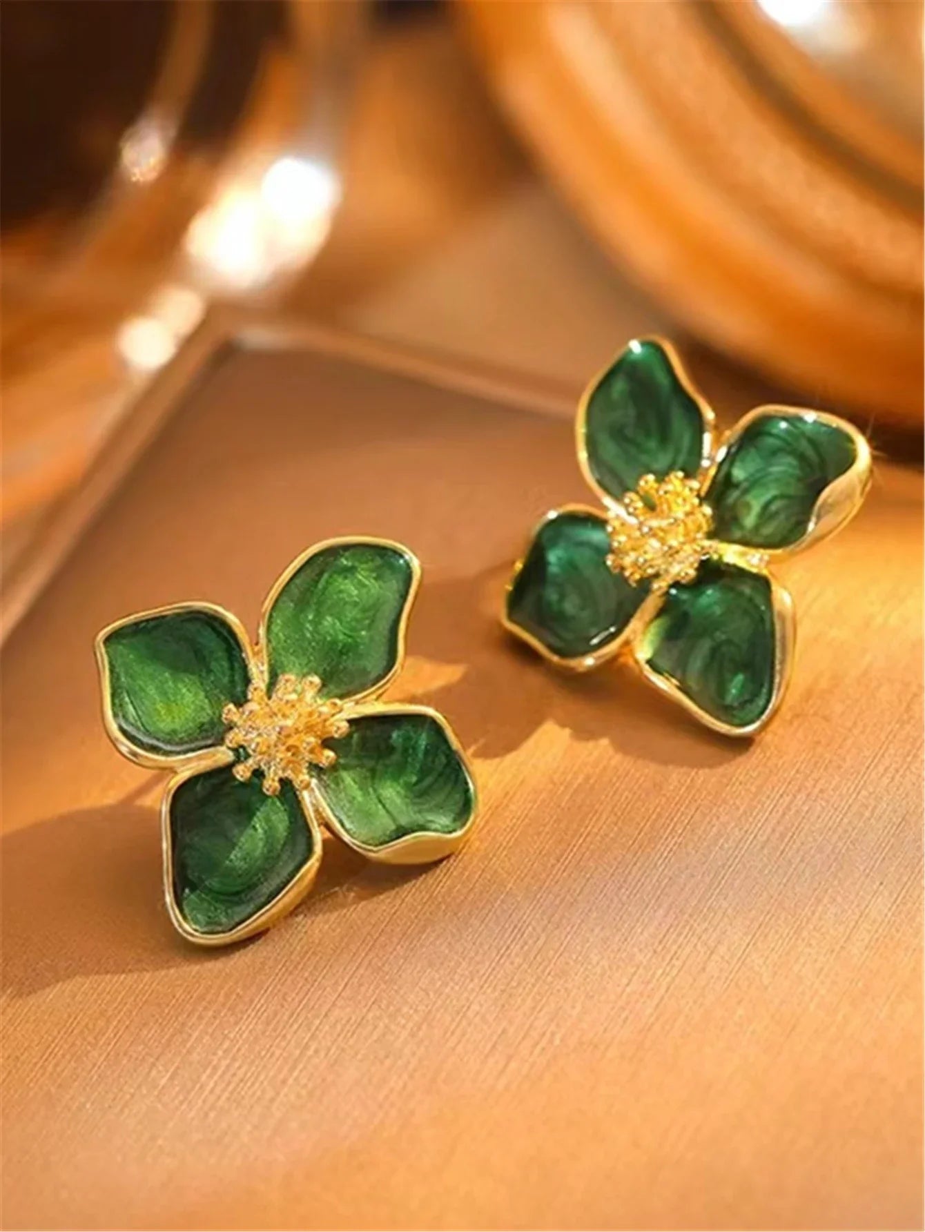Hibiscus Flower Stud Earrings