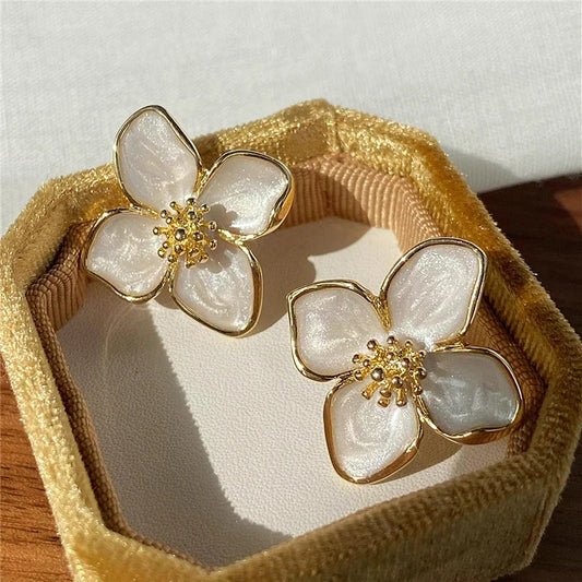 Hibiscus Flower Stud Earrings