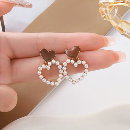 Retro Hong Kong style S925 silver earrings for women
