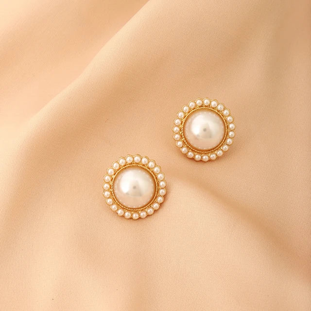 Retro Hong Kong style S925 silver earrings for women