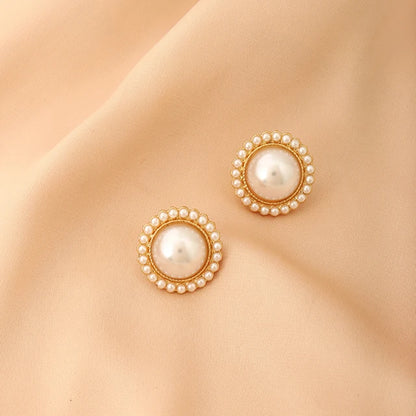 Retro Hong Kong style S925 silver earrings for women
